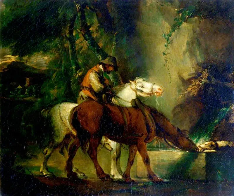 Zugpferde an einer Tränke - Thomas Gainsborough