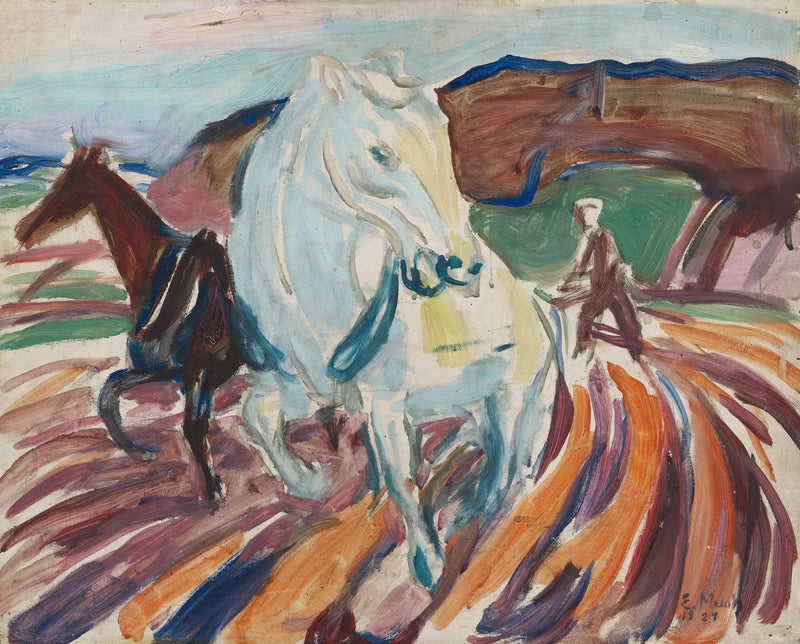 Pflügende Pferde - Edvard Munch