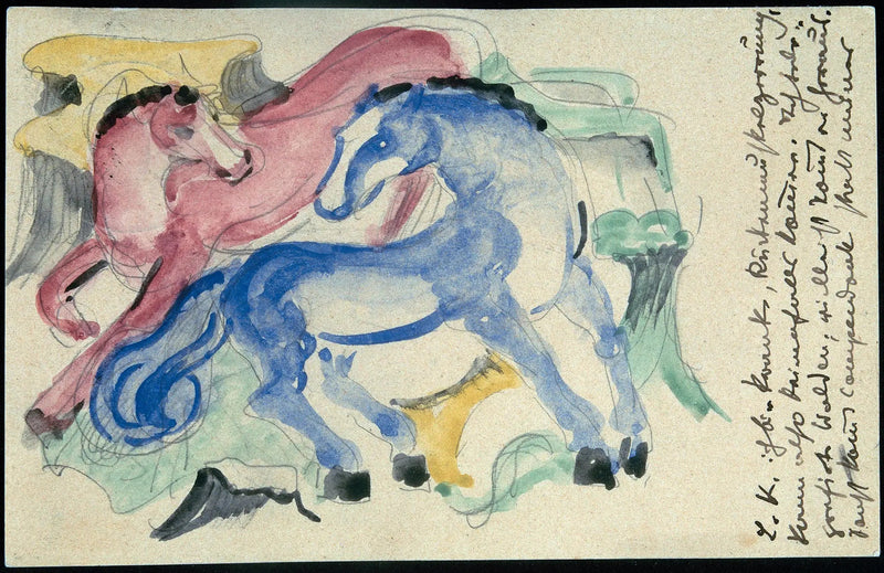 Rote und blaue Pferde - Franz Marc