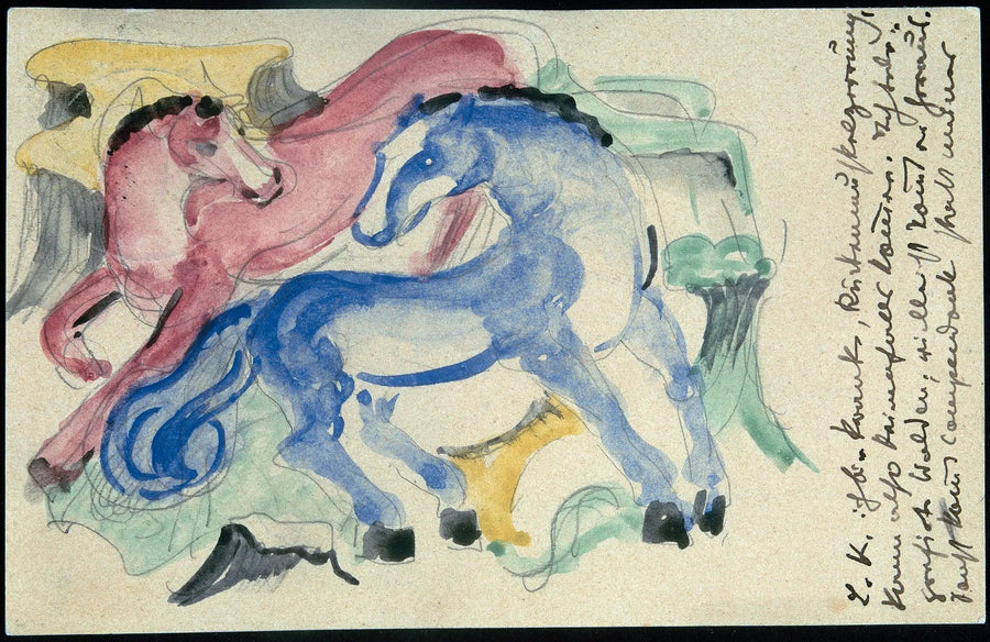 Rote und blaue Pferde - Franz Marc