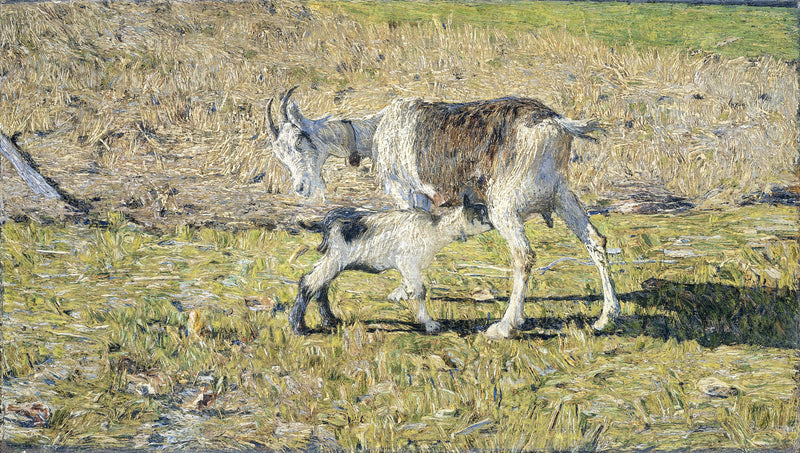 Une chèvre avec ses petits - Giovanni Segantini