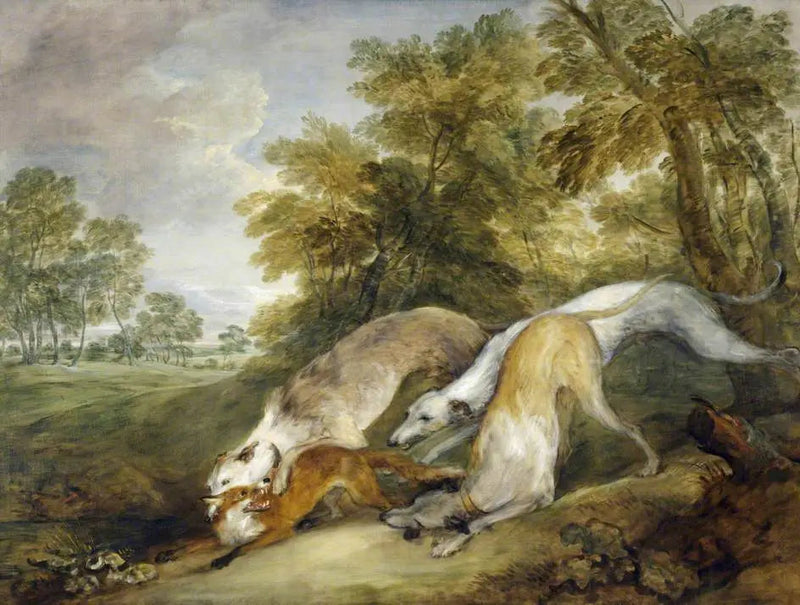 Hunde jagen einen Fuchs - Thomas Gainsborough