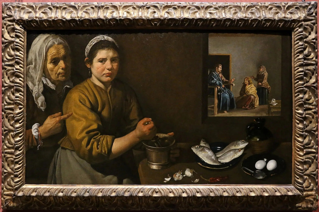 Christ dans la maison de Marthe et Marie - Diego Velázquez image 2 reproduction artisanale de tableau