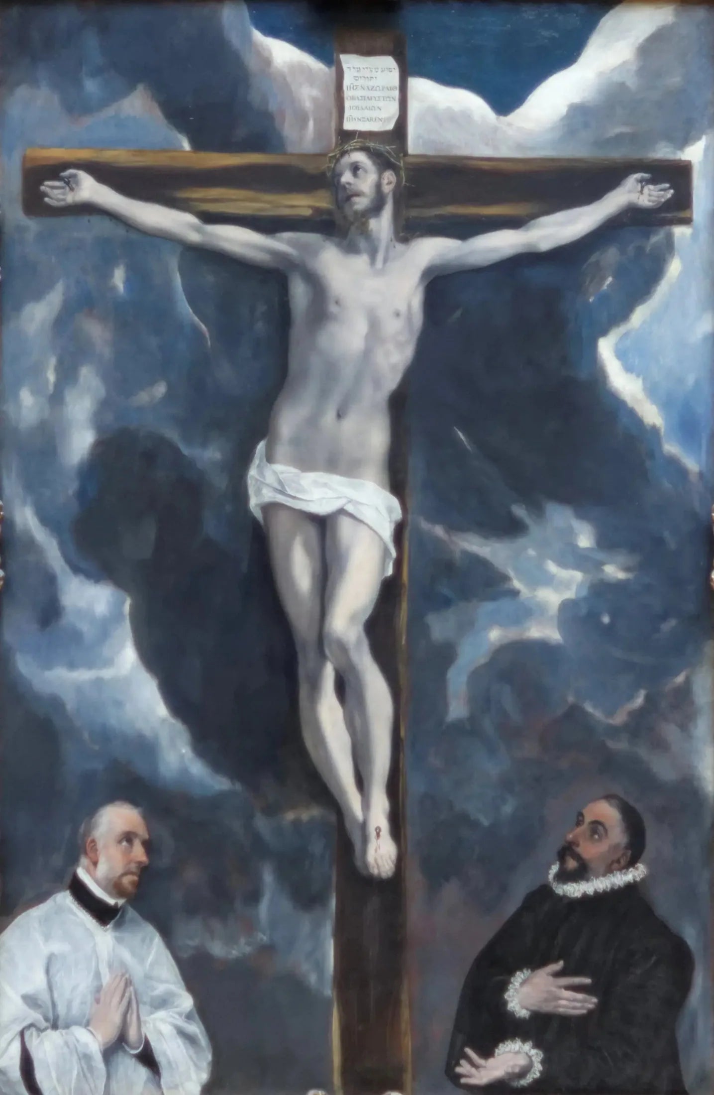 Christ en croix adoré par deux donateurs - El Greco image 1 reproduction d’œuvre d’art à l’huile