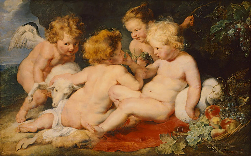 Christ et Jean-Baptiste enfants et deux anges - Frans Snyders