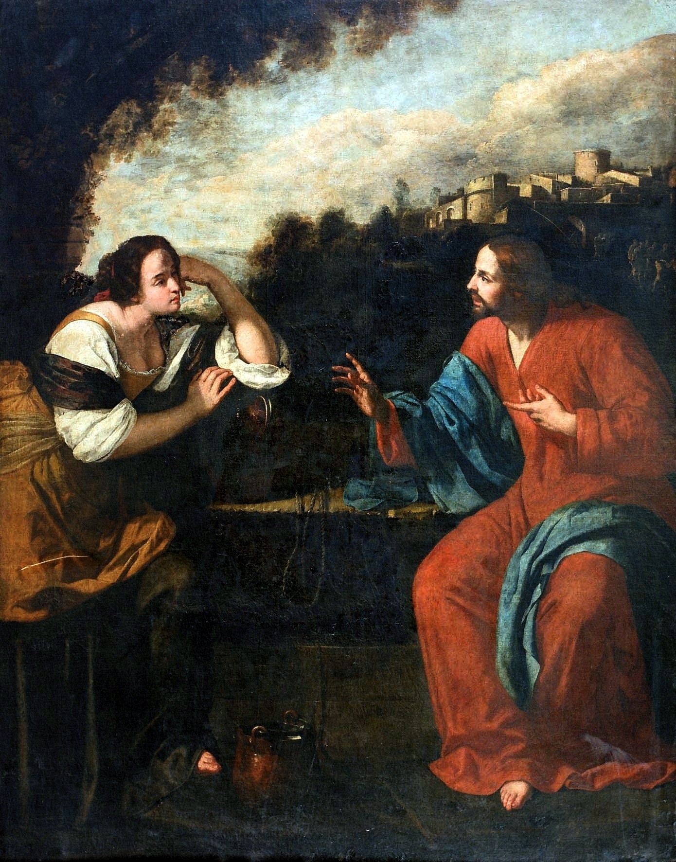 Christus und die Samariterin am Brunnen - Artemisia Gentileschi