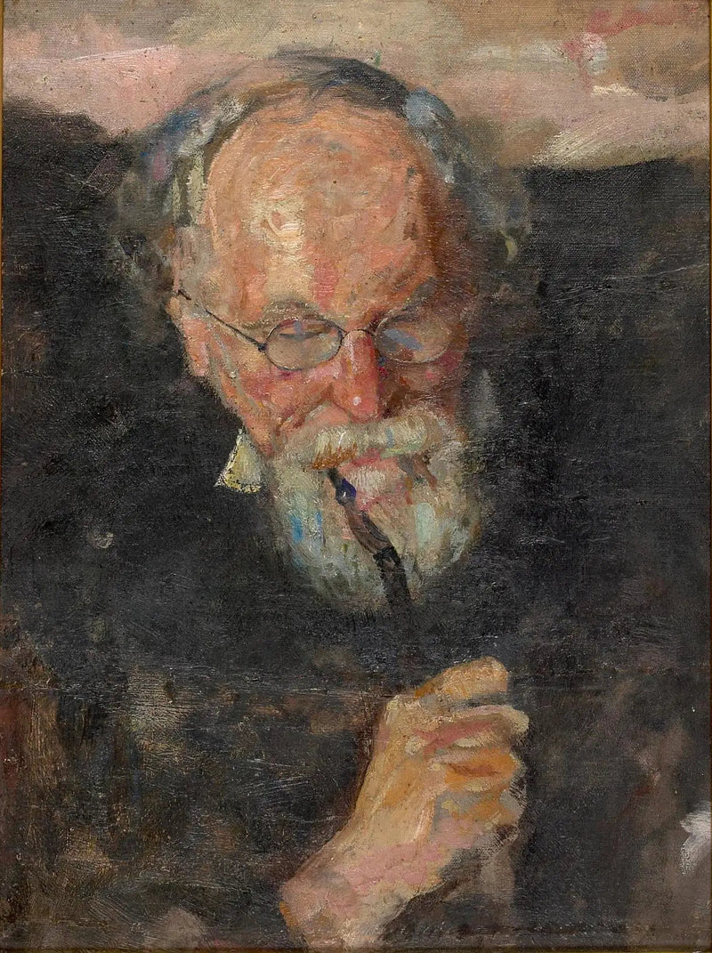 Christian Munch mit Pfeife - Edvard Munch