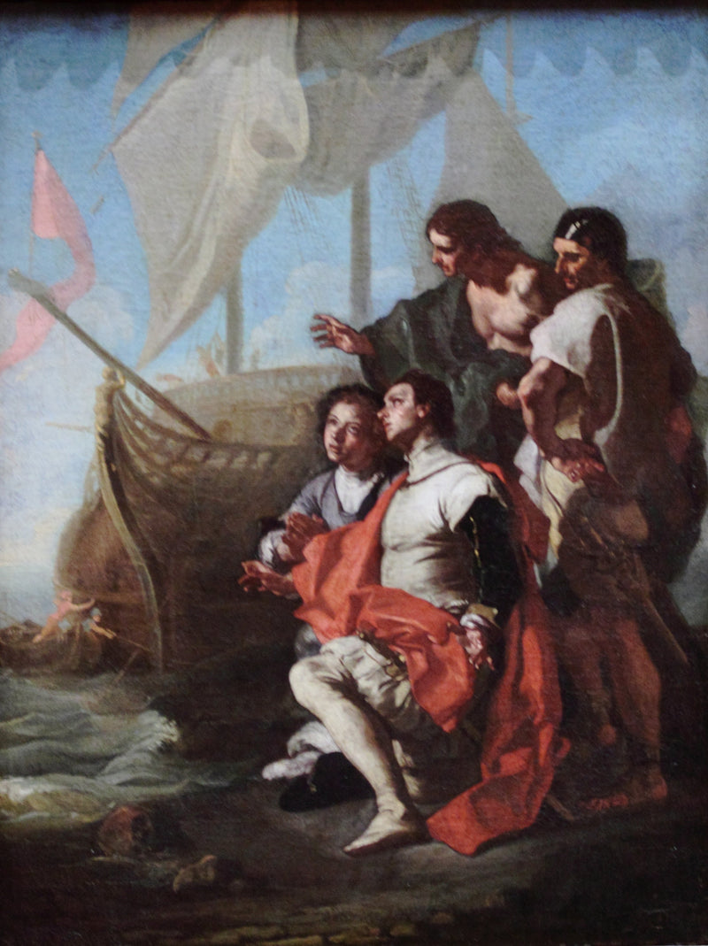 Christoph Kolumbus bei der Ankunft in Amerika - Francesco Solimena