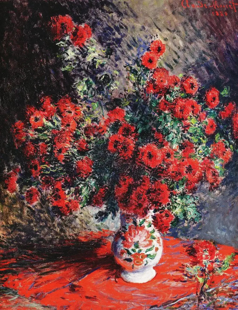 Rote Chrysanthemen - Claude Monet
