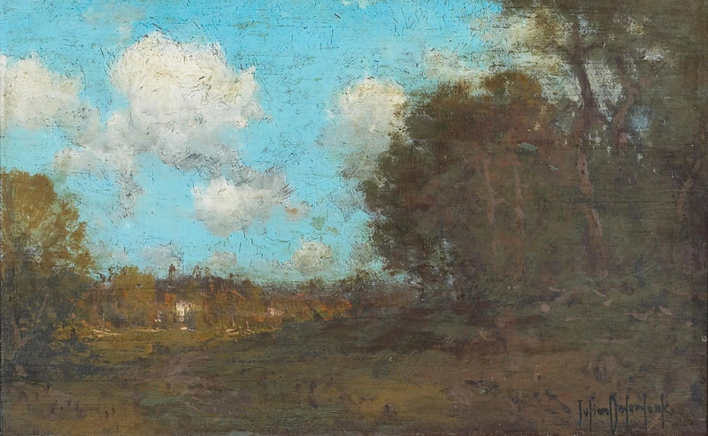 Blauer Himmel über einer bewaldeten Landschaft – Julian Onderdonk