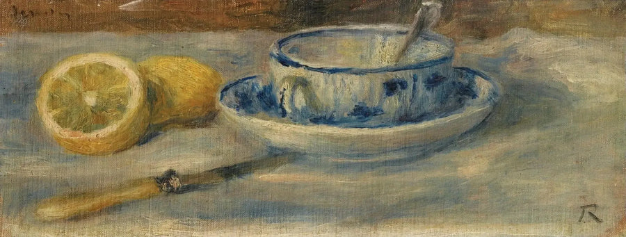 Zitrone und blaue Tasse - Fragment - Pierre-Auguste Renoir