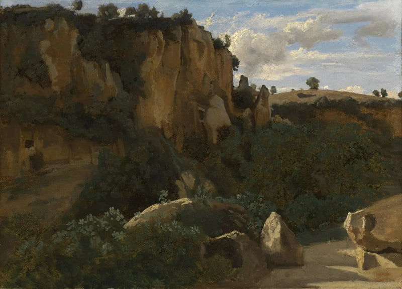 Civita Castellana. Rochers dominieren das bewaldete Tal - Jean-Baptiste Camille Corot