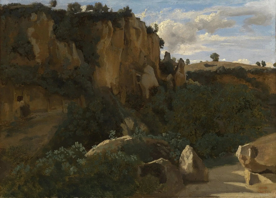 Civita Castellana. Rochers dominieren das bewaldete Tal - Jean-Baptiste Camille Corot