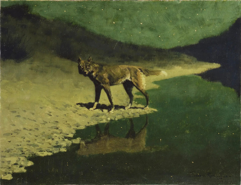 Mondschein, Wolf - Frederic Remington