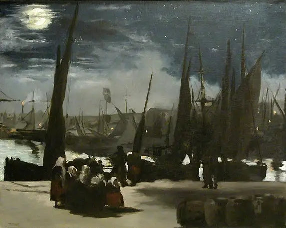 Mondschein über dem Hafen von Boulogne - Édouard Manet
