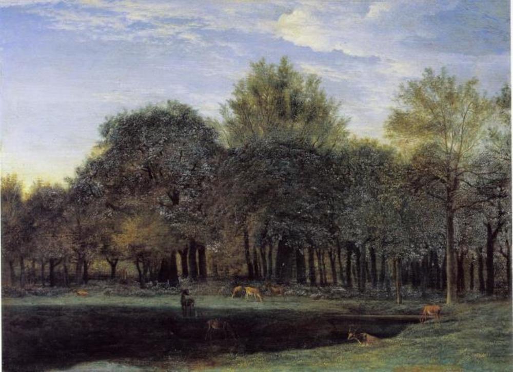 Clairière avec des cerfs en pâture - Adriaen van de Velde image 1 tableau peint à l’huile sur toile