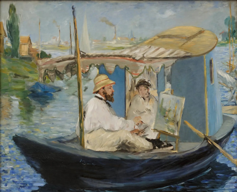 Claude Monet beim Malen in seinem Atelier - Édouard Manet