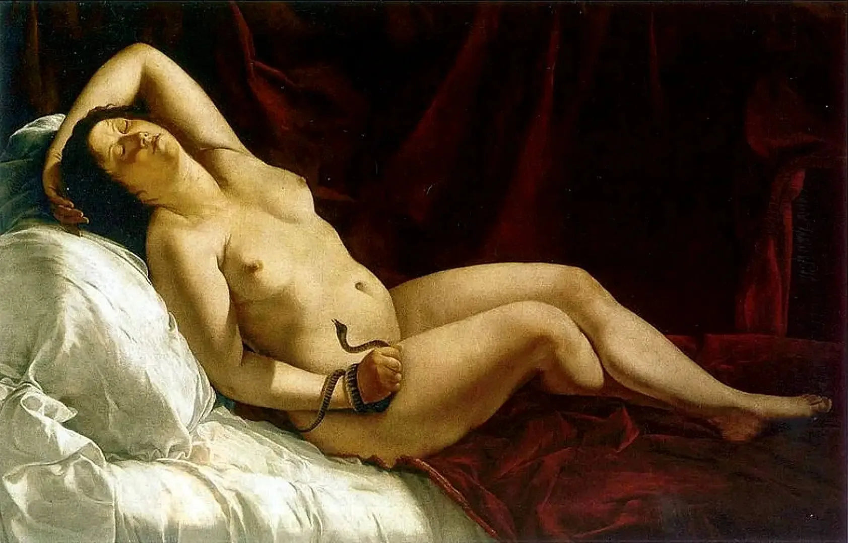 Cléopâtre - Artemisia Gentileschi image 1 copie de tableau peinte à la main