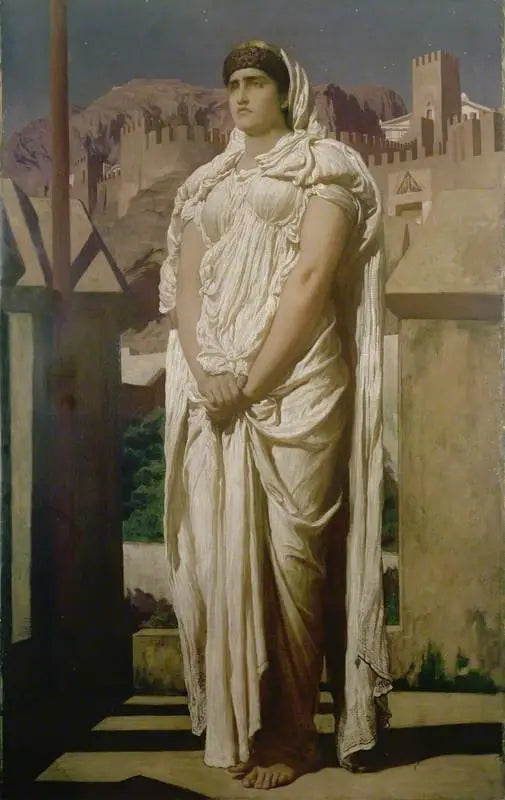 Clytemnestre, depuis die Mauern von Argos, beobachtet die Leuchtfeuer, die die Rückkehr von Agamemnon ankündigen sollen - Frederic Leighton