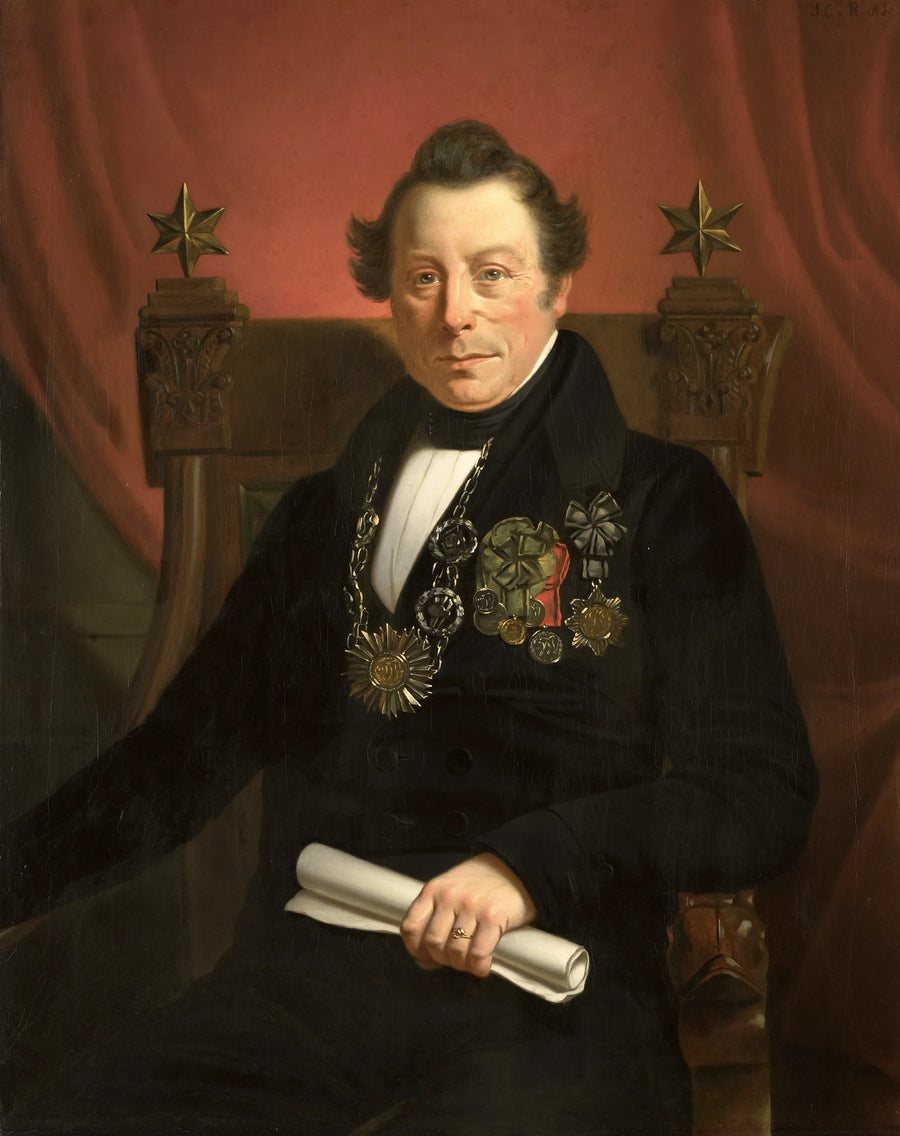 Coenraad van Hulst (1774-1844). Acteur, en tant que président de la société de promotion de l'art VW à Amsterdam (du nom de ses fondateurs Casper Vreedenberg et Jan van Well) - Jan Cornelis van Rossum