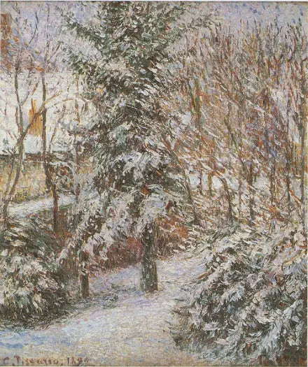 Garten Ecke, Schnee, Eragny - Camille Pissarro