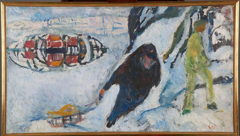 Hügel mit Schlitten - Edvard Munch