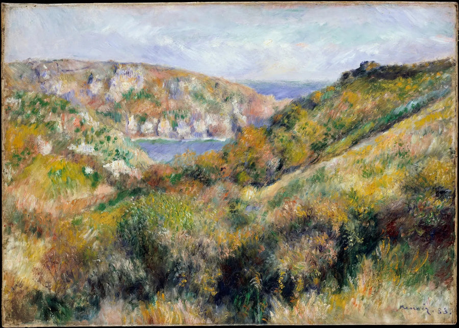 Hügel rund um die Bucht von Moulin Huet, Guernsey - Pierre-Auguste Renoir
