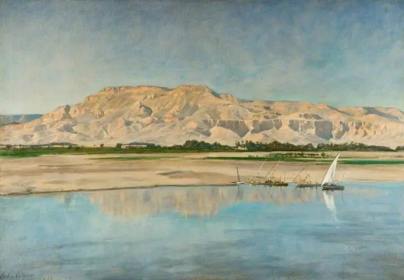 Reproduction du tableau « Collines thébaines de Louxor - John Collier » par Alpha Reproduction en peinture à l’huile