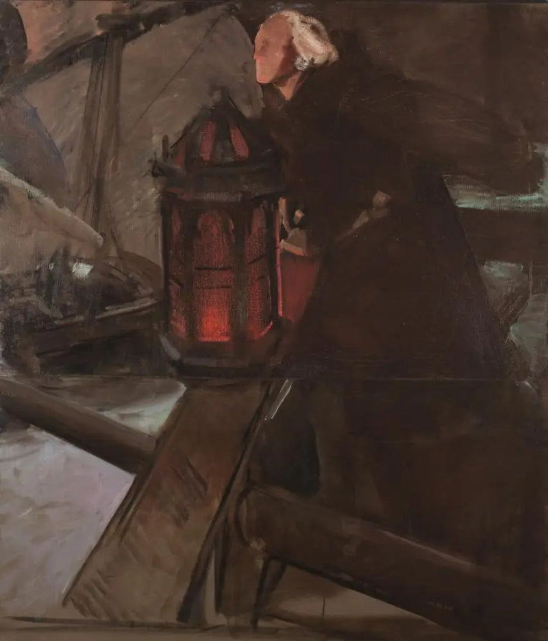 Kolumbus verlässt Palos (An der Laterne) - Joaquín Sorolla