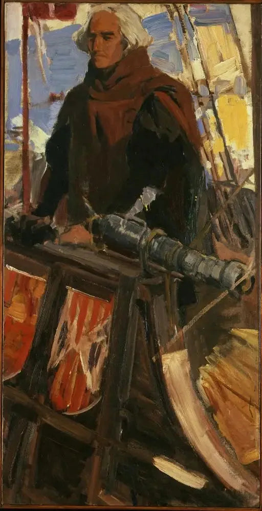 Kolumbus verlässt Palos (Am Schanzkleid, mit Falconet) - Joaquín Sorolla