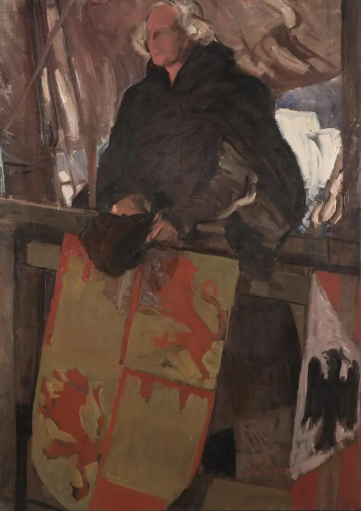 Kolumbus verlässt Palos (mit Wappen) - Joaquín Sorolla
