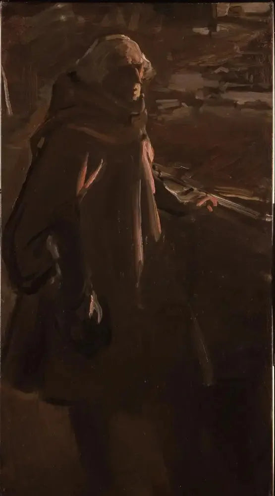 Kolumbus verlässt Palos (bei Nacht, rechte Profilansicht) - Joaquín Sorolla