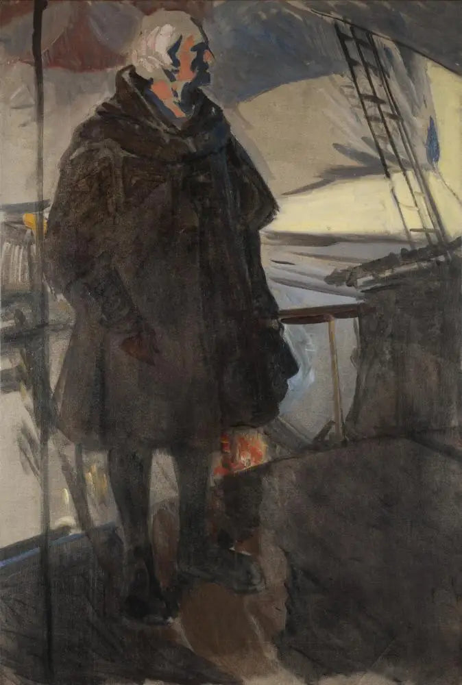 Kolumbus verlässt Palos (Profil nach rechts, dem Heck zugewandt) - Joaquín Sorolla