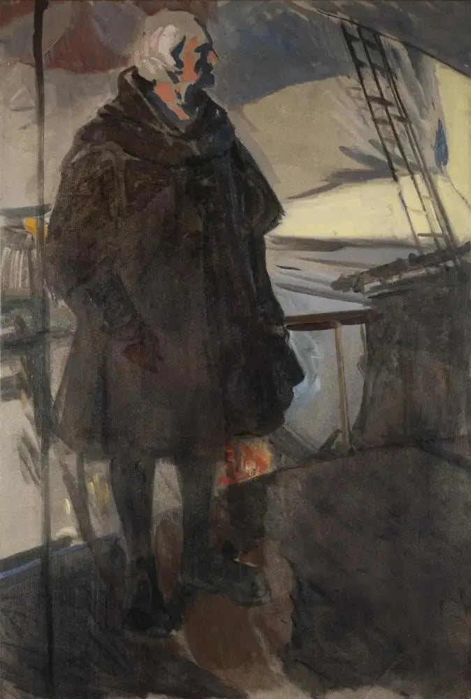 Kolumbus verlässt Palos (Profil nach rechts, dem Heck zugewandt) - Joaquín Sorolla