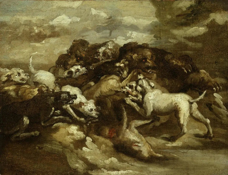 Kampf von Hunden und Bären - Théodore Géricault