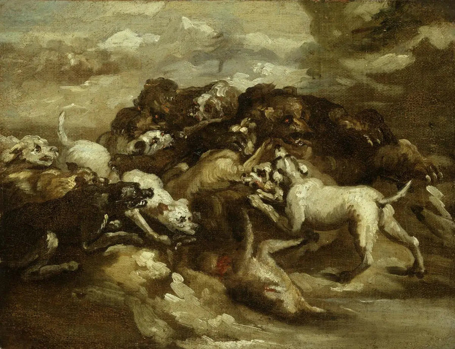 Kampf von Hunden und Bären - Théodore Géricault
