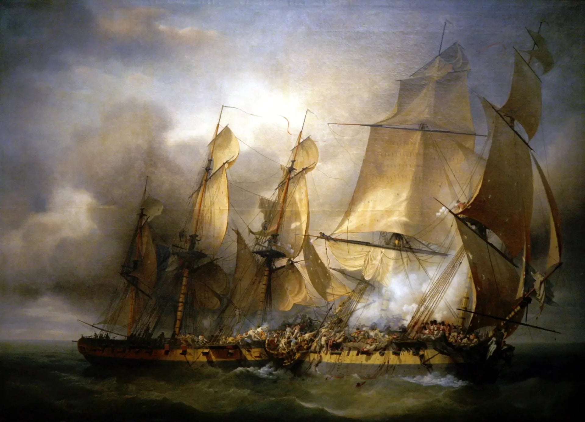 Combat de La Bayonnaise contre l'Embuscade - Louis-Philippe Crépin image 1 tableau peint à l’huile sur toile