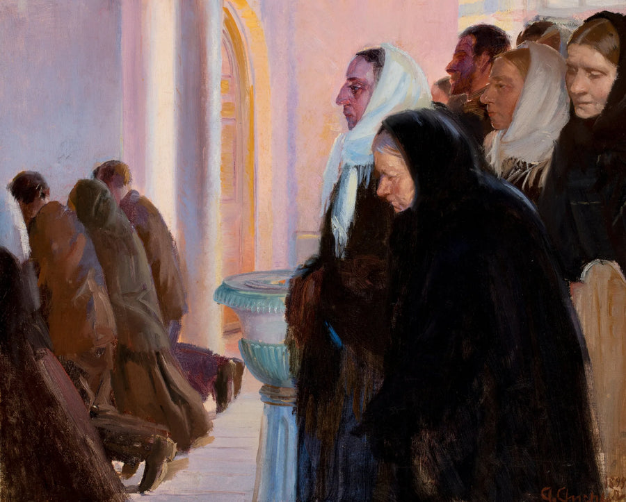 Kommunion in der Kirche von Skagen. -Anna Ancher