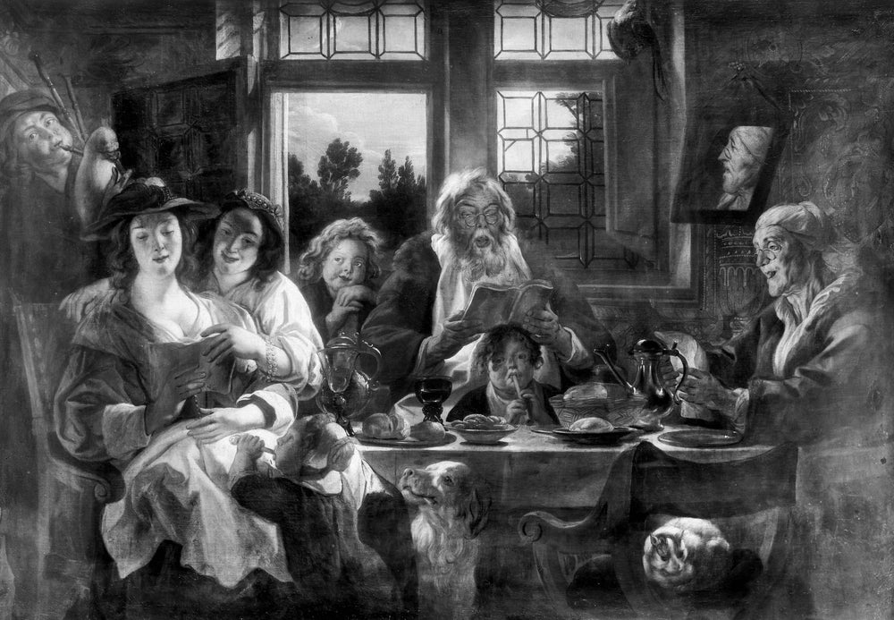 Compagnie amusante - Jacob Jordaens image 1 copie de tableau peinte à la main