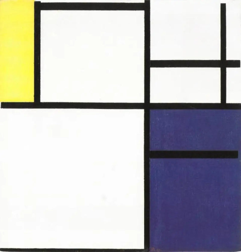Komposition mit Gelb, Blau und Blau-Weiß - Piet Mondrian