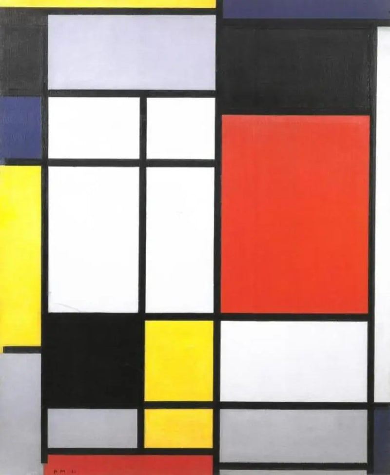 Komposition mit Gelb, Blau, Schwarz, Rot und Grau - Piet Mondrian