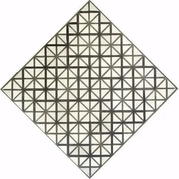 Komposition mit grauen Linien - Piet Mondrian