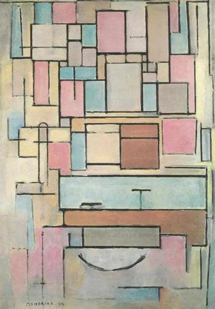 Komposition mit Farbflächen: Fassade - Piet Mondrian