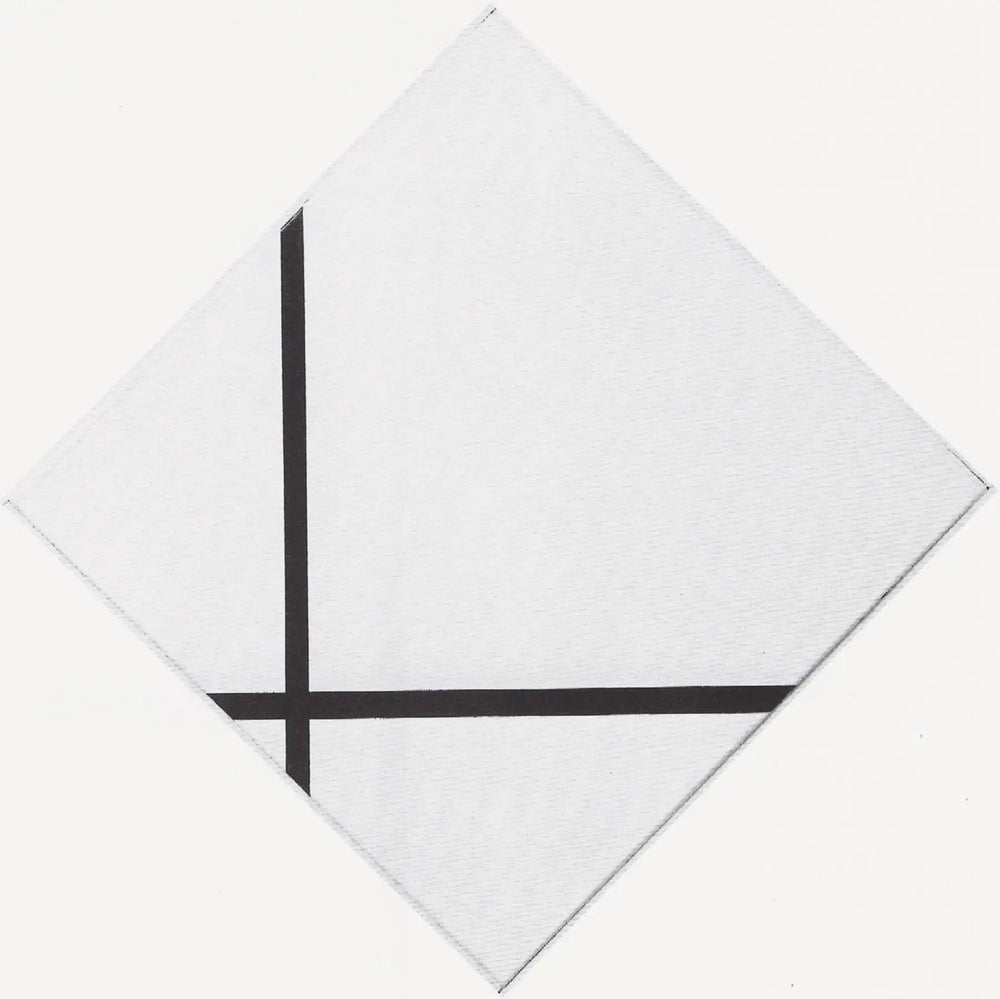 Composition de losange avec deux lignes - Piet Mondrian image 1 reproduction artisanale de tableau