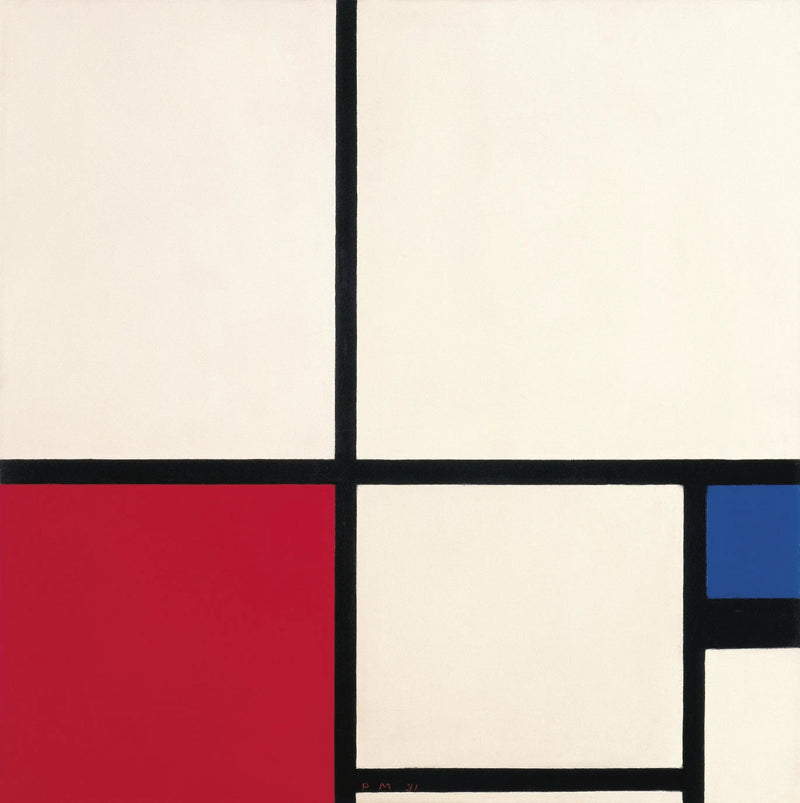 Farbkomposition / Komposition Nr. I mit Rot und Blau - Piet Mondrian