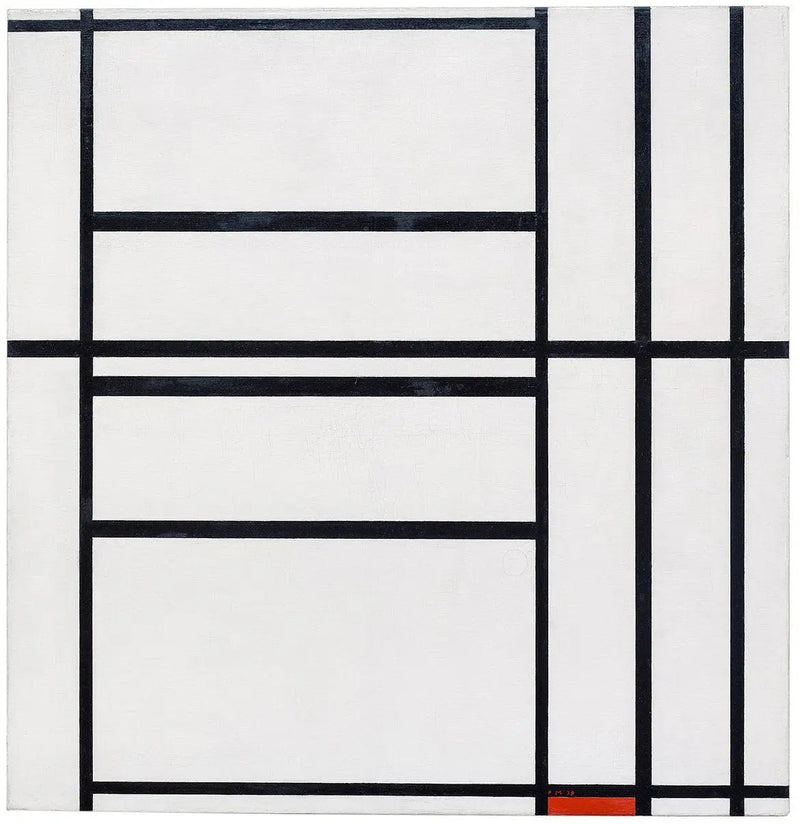 Komposition Nr. 1 mit Grau und Rot 1938 / Komposition mit Rot 1939 - Piet Mondrian