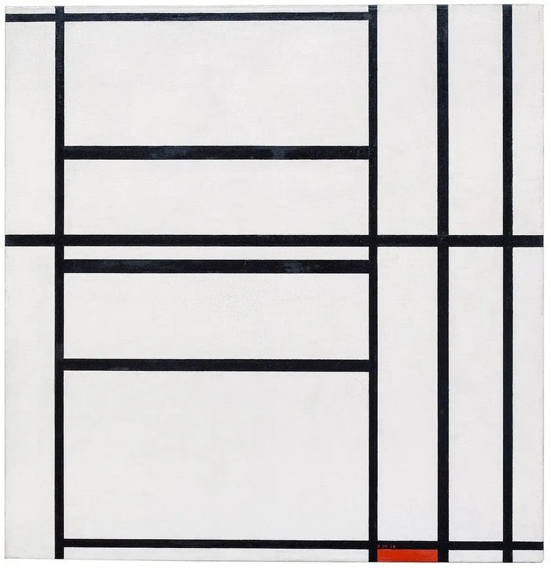 Komposition Nr. 1 mit Grau und Rot 1938 / Komposition mit Rot 1939 - Piet Mondrian