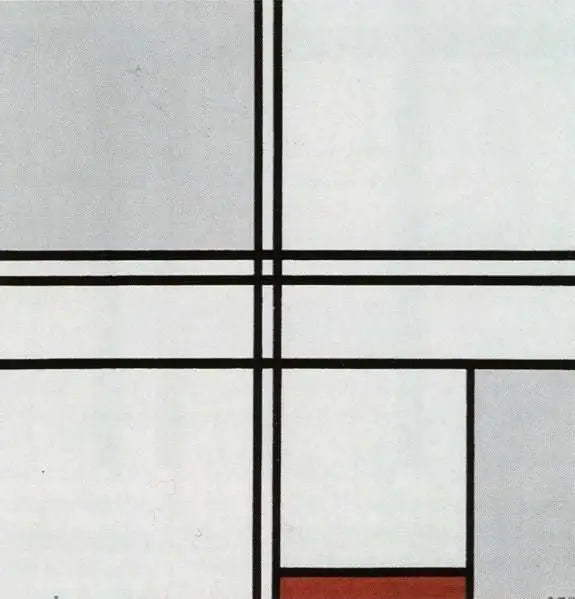 Komposition (Nr. 1) Grau-Rot - Piet Mondrian