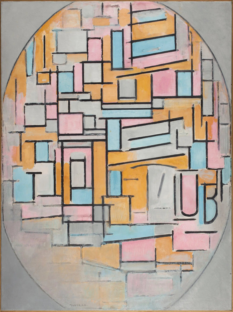 Ovale Komposition mit Farbtafeln 2 - Piet Mondrian