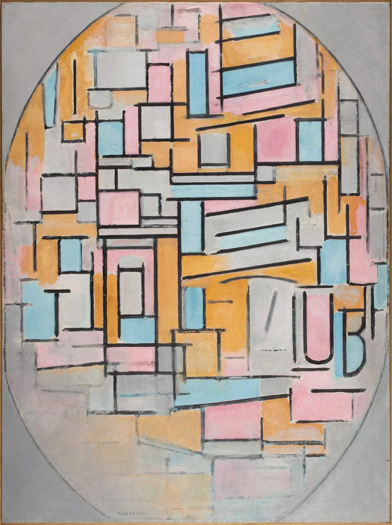 Ovale Komposition mit Farbtafeln 2 - Piet Mondrian